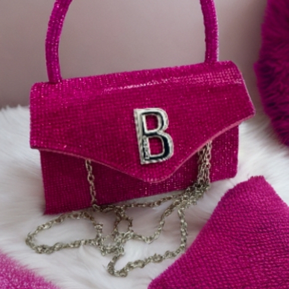BeBe Mini Hollywood Barbie Pink Bling Satchel Crossbody - Picture 3 of 9